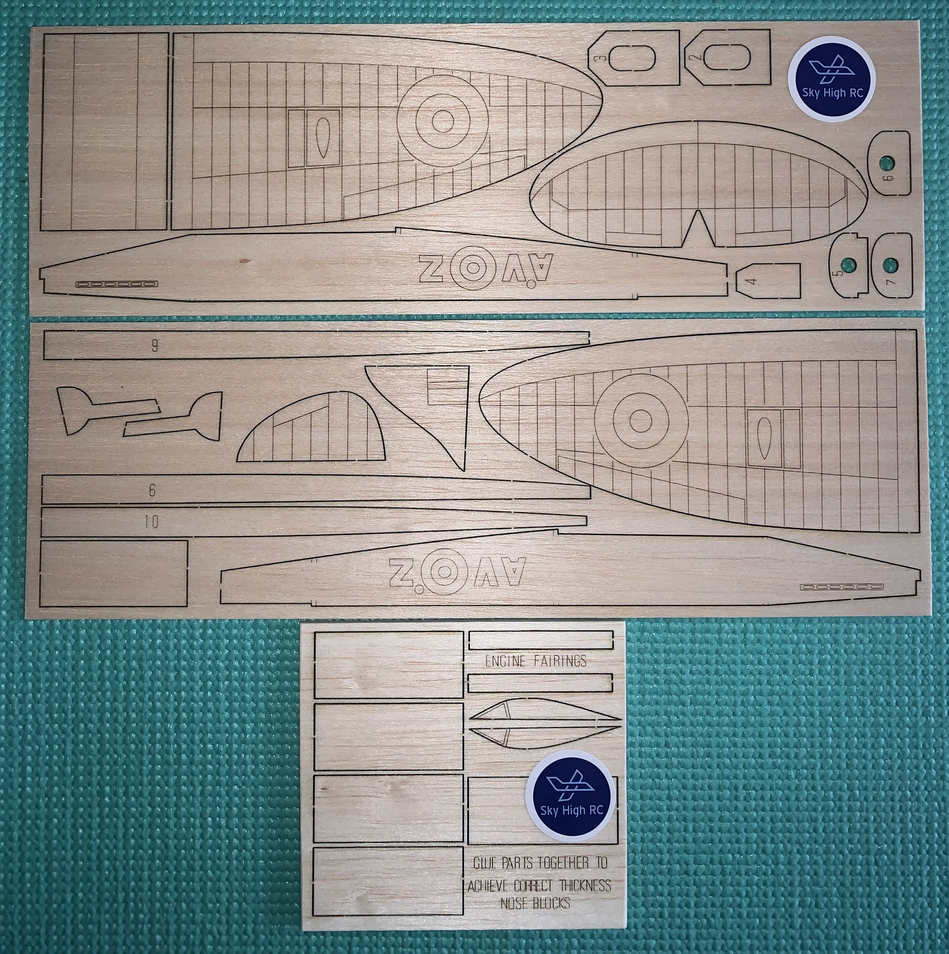 Frog Spitfire  - Scale free-flight rubber model ~ Laser-cut balsa parts