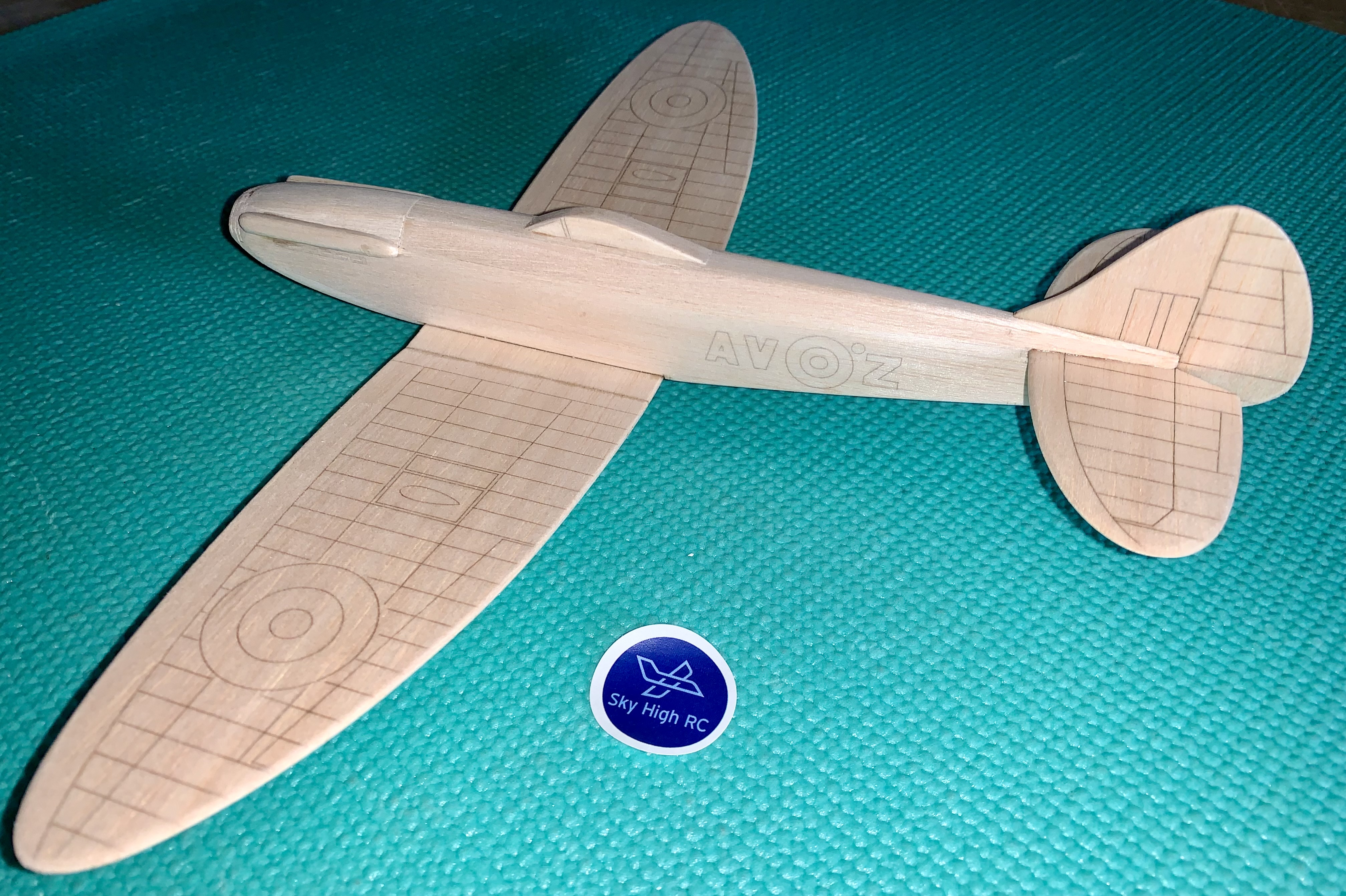 Frog Spitfire  - Scale free-flight rubber model ~ Laser-cut balsa parts