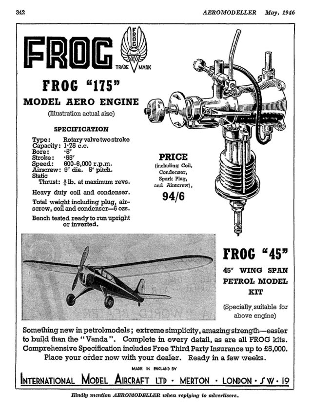 Frog 45 mkII - Vintage Model Aircraft for FF/RC - Laser-cut Rib Set