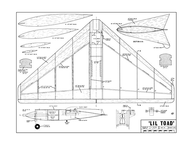 Li’l Toad' by RC Modeler ~RC flying Wing Model ~ Laser-cut Parts Set