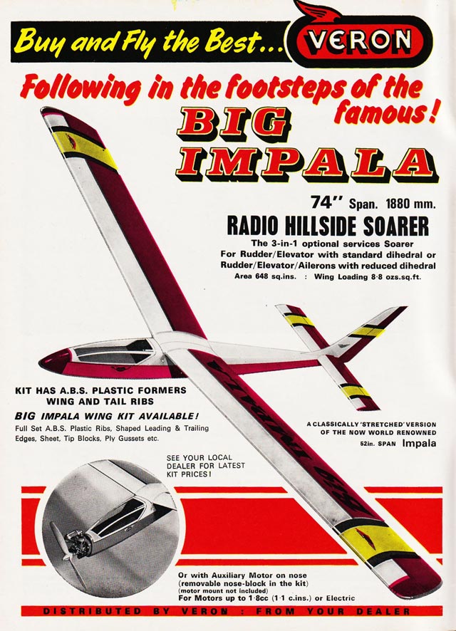 Big Impala by Veron - 74" RC Model Glider Slope Soarer ~ Laser-cut PLY Wing RIB SET