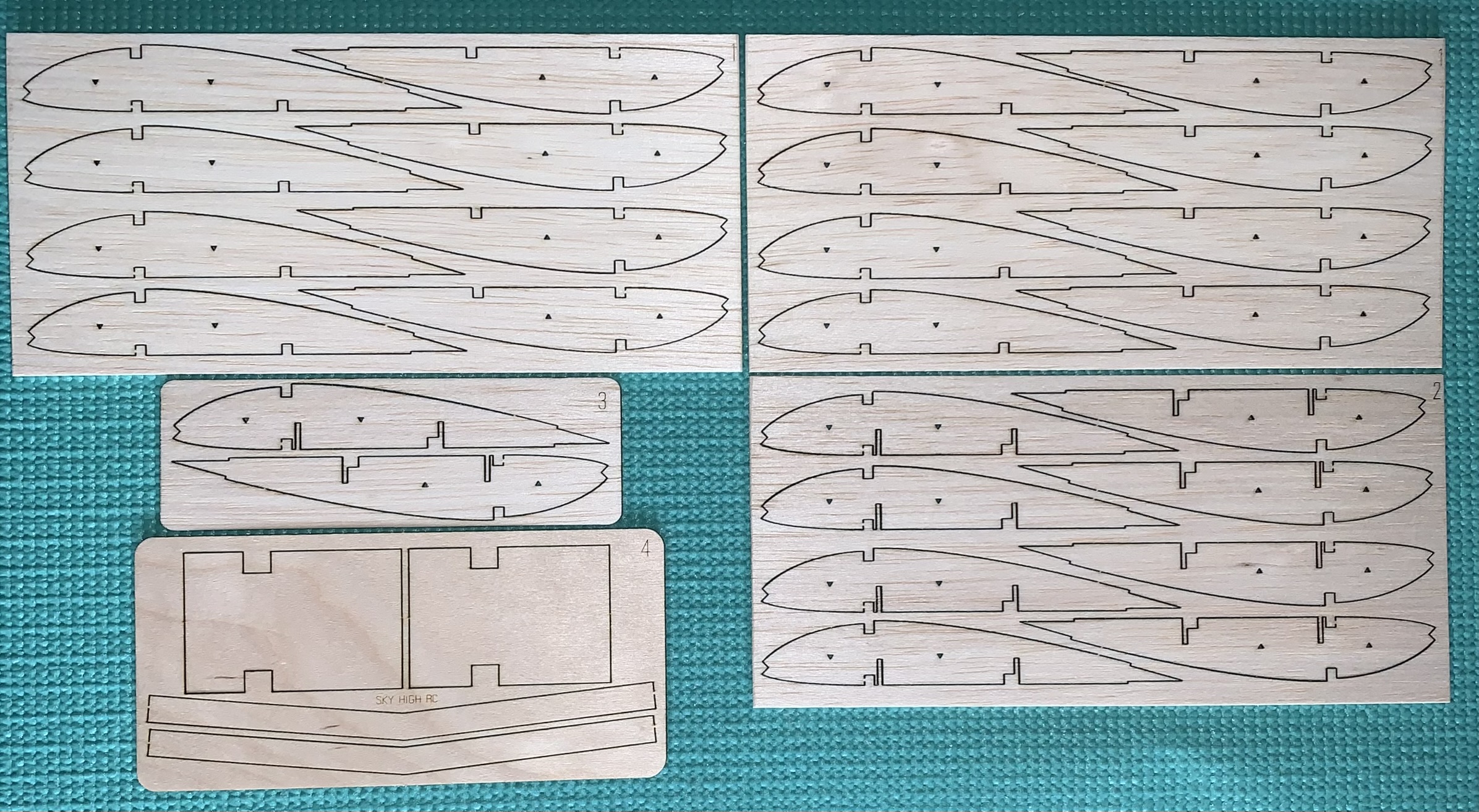 Mini Tyro by David Boddington RC sport model plane ~ Laser-cut Balsa Rib Set
