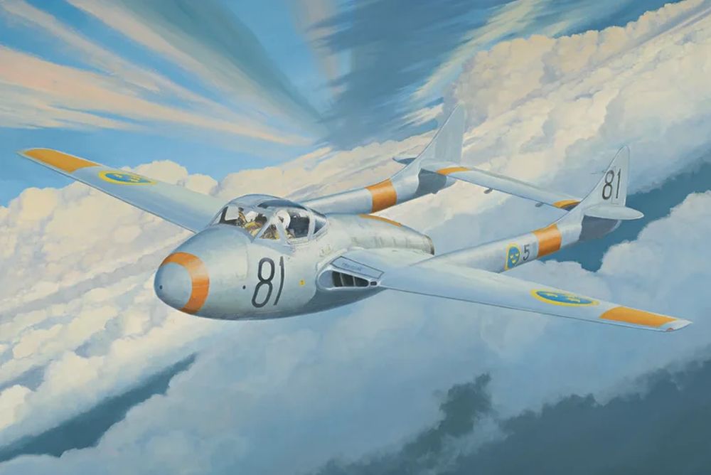 De Havilland Vampire - 26.5" Scale free-flight model ~ Laser-cut parts set