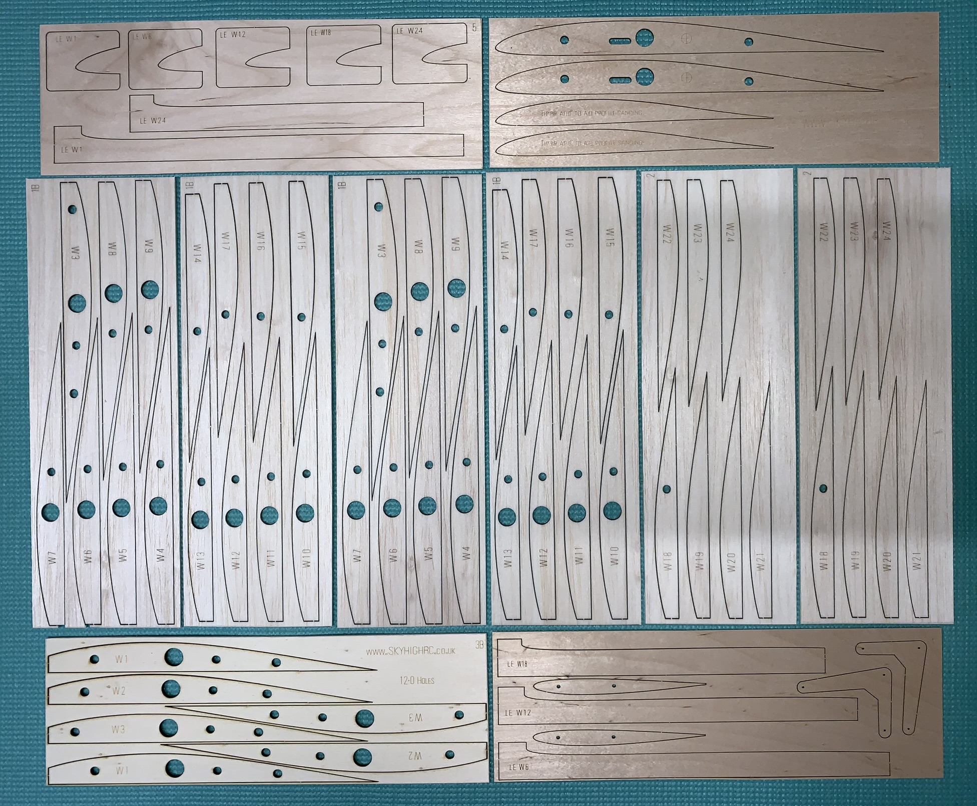 Algebra 2m by Sean Bannister - RC Multi task glider ~ Laser-cut Wing RIB SET