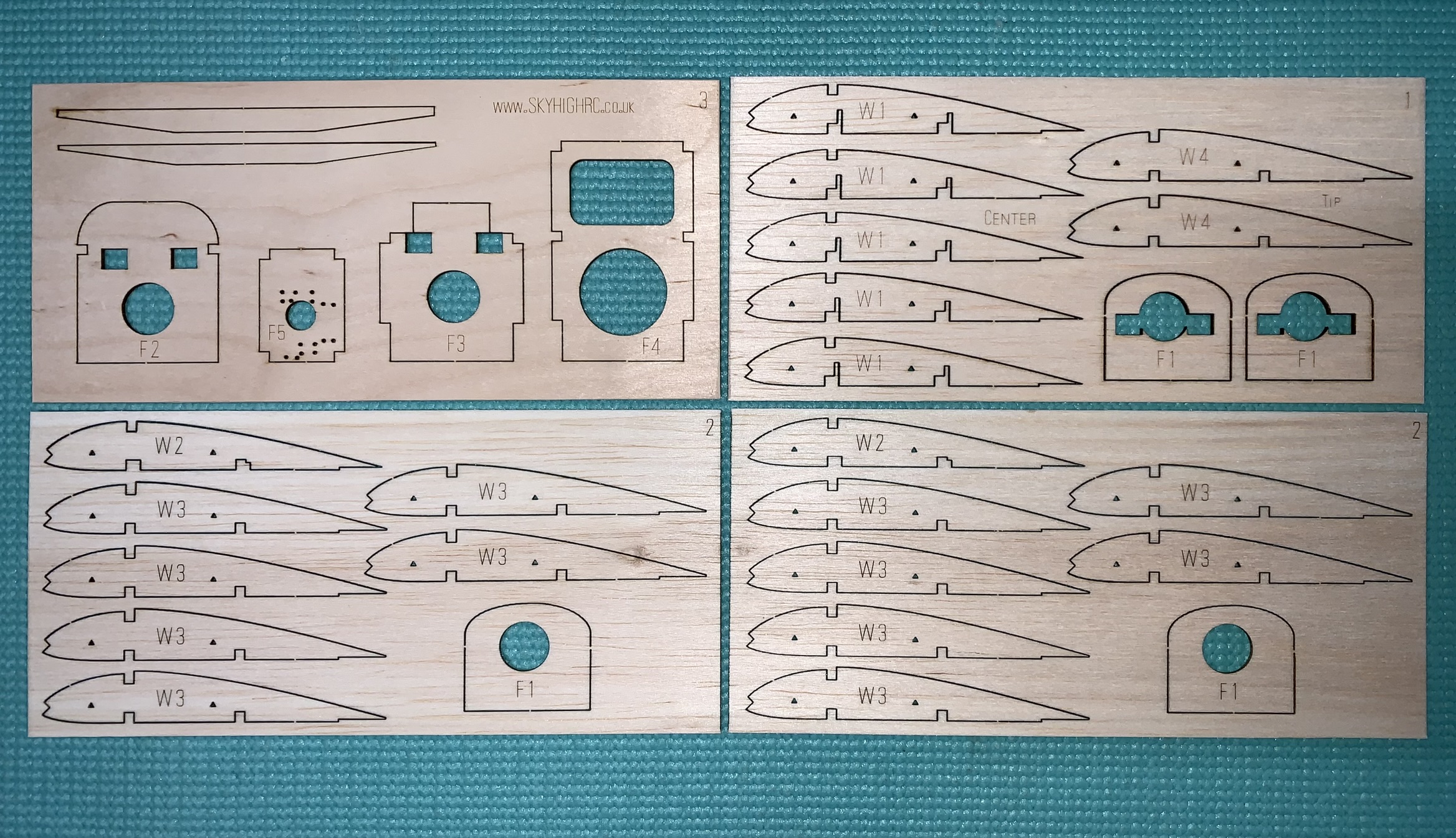 KK Micro Super ~ 25" RC Sports Model by Dave Boddington - Laser-cut RIB SET