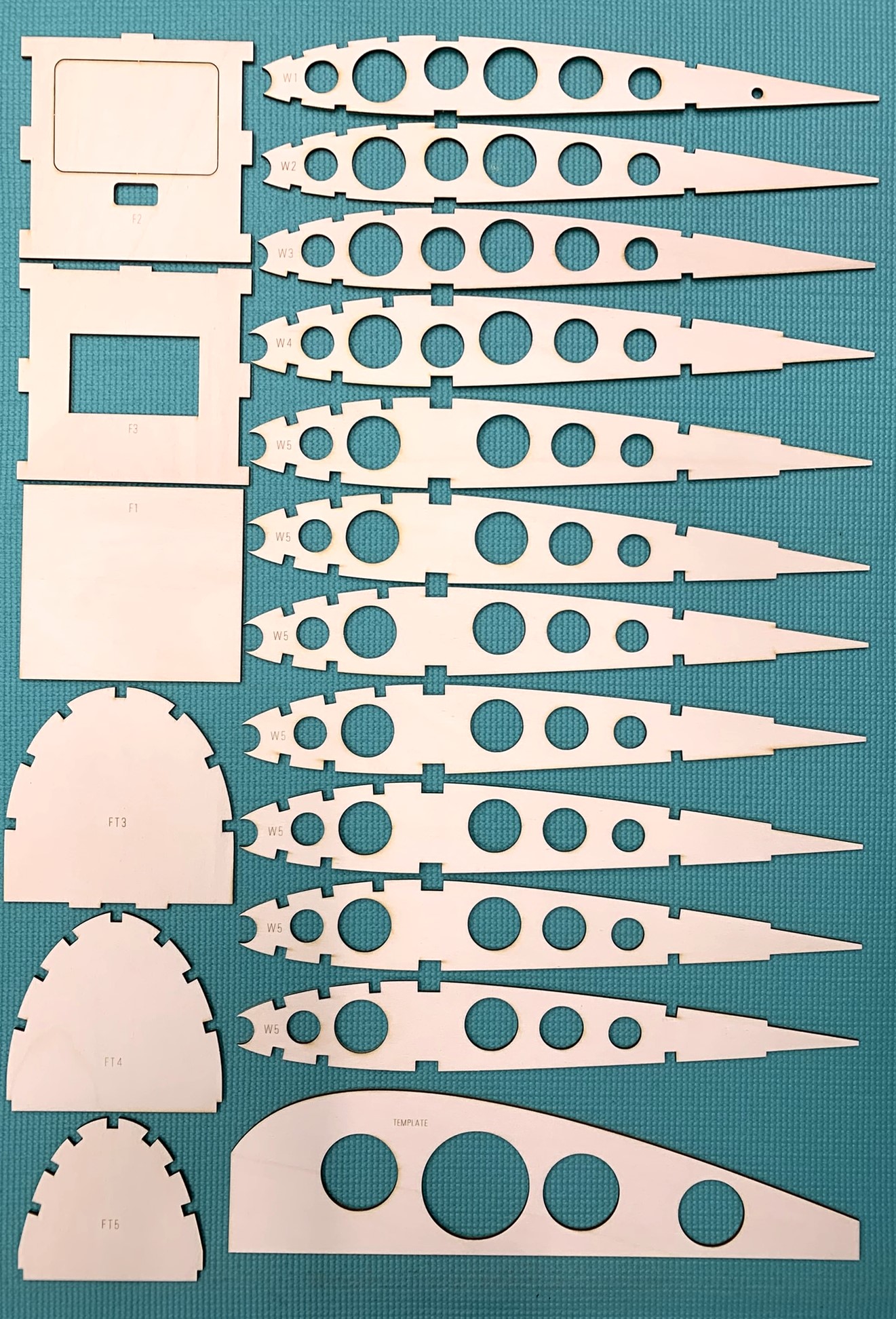 Big Bingo - 85" RC Sports Aerobatic model by Ace RC ~ Laser-cut Ply Wing "RIB & Former Set"