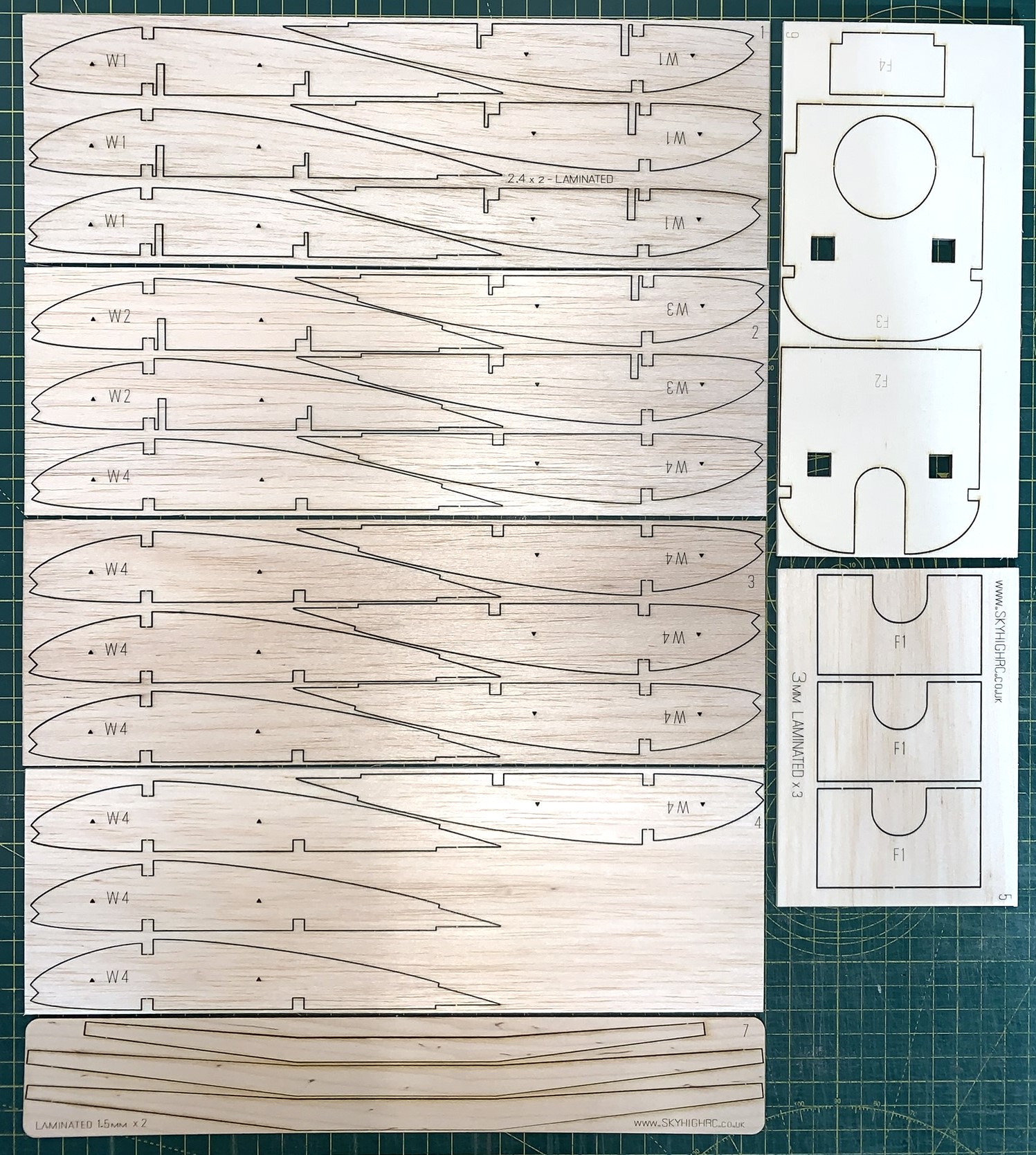 KK Mini Super ~ 45" RC Sports Model by Dave Boddington ~ Laser-cut Wing RIB & Former SET