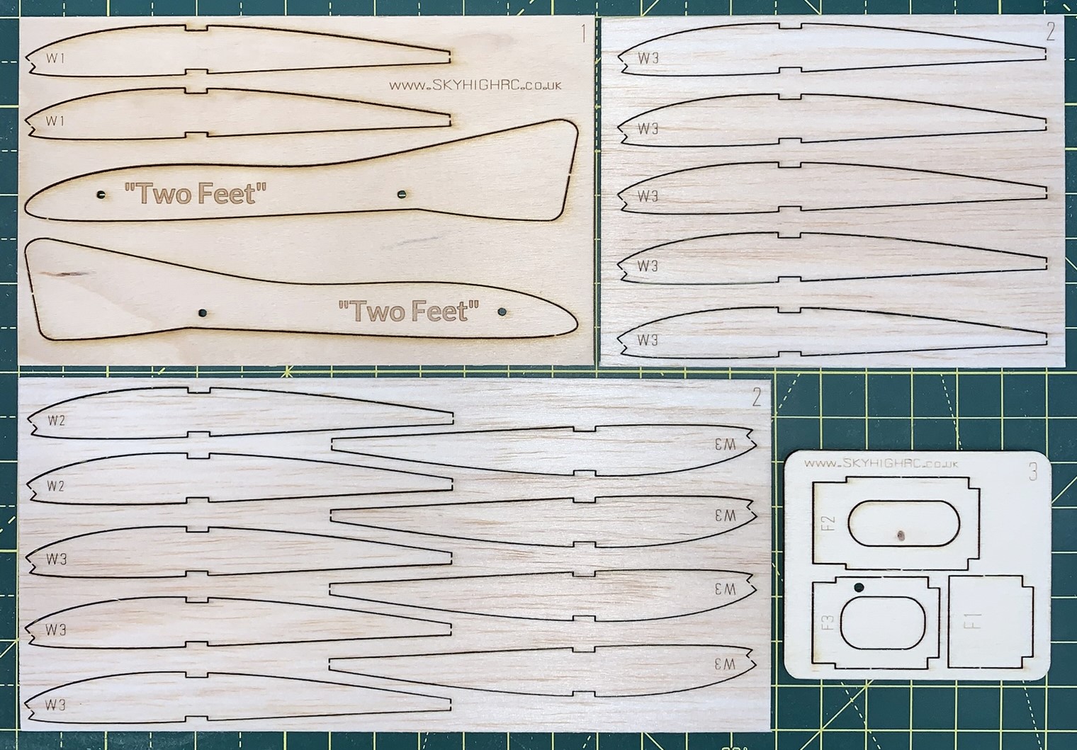 "Two Feet" ~ 24" RC Slope Soarer ~ Laser-cut Balsa Wing RIB & Former SET