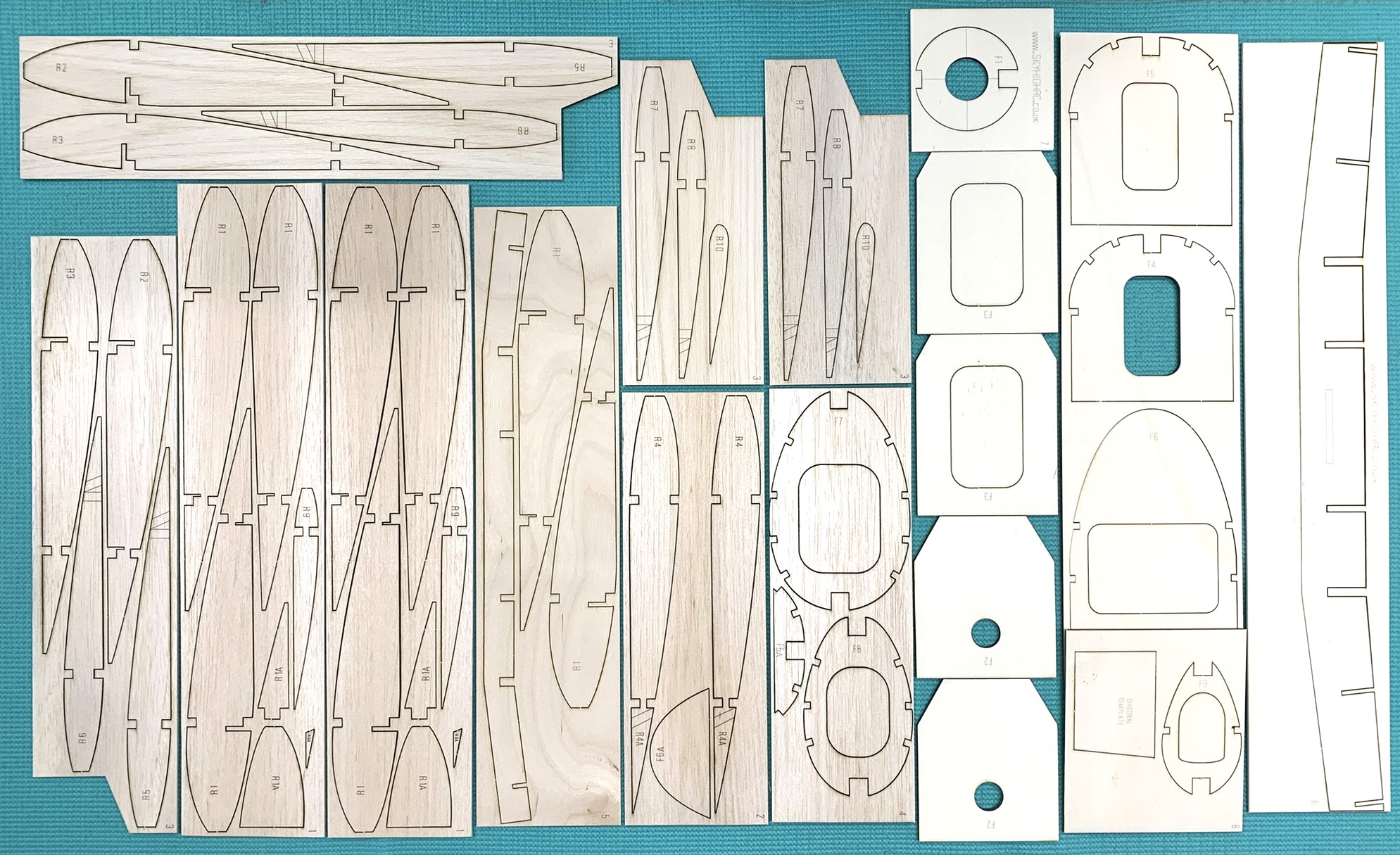 Spitfire mk 9 C.A.P 7 ~ 56" RC Scale model ~ Laser-cut Wing RIB & Fuselage SET