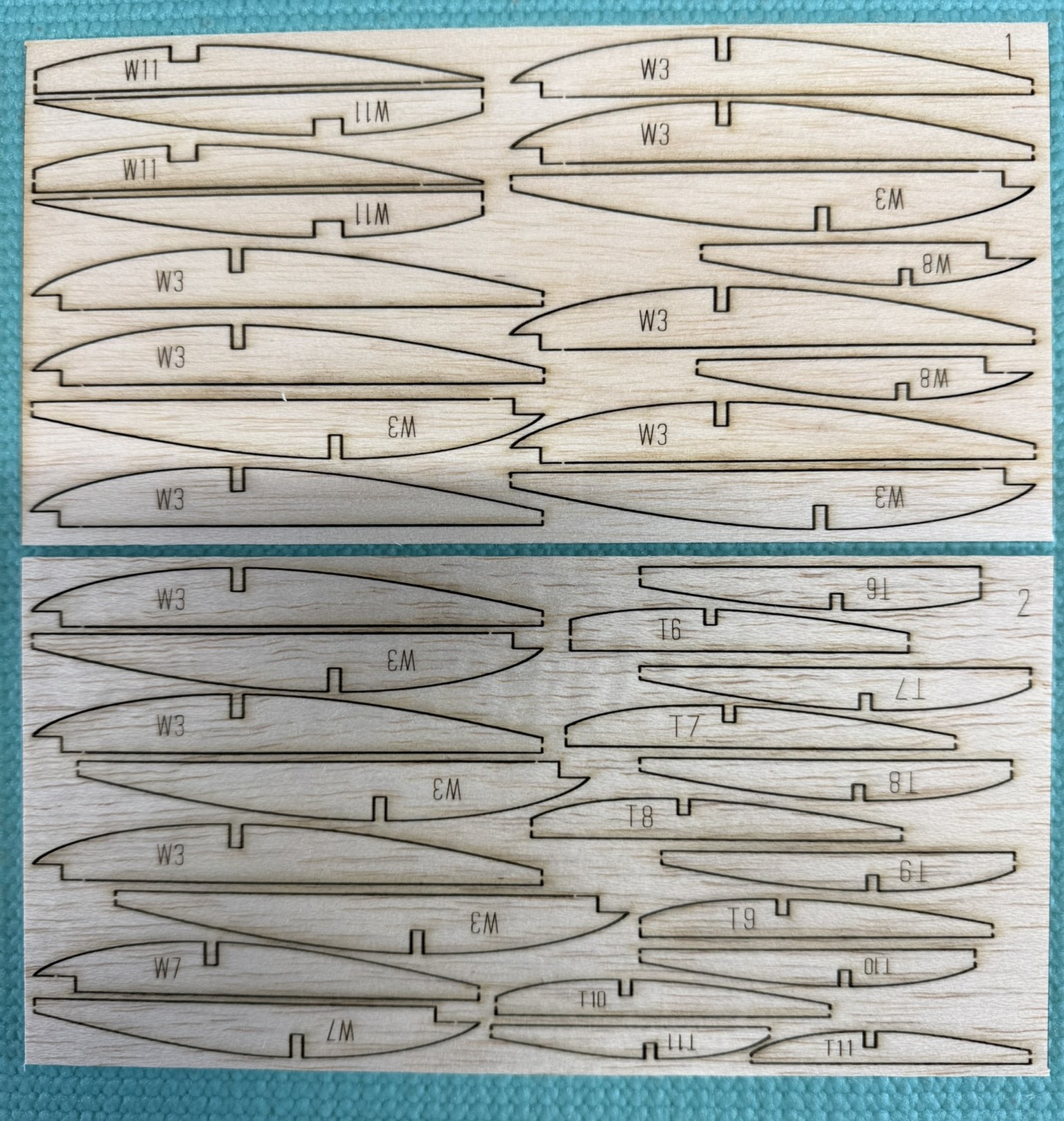 Frog Diana - 36in Vintage Model Glider Laser Cut Balsa Wing & Tail RIB Set ONLY