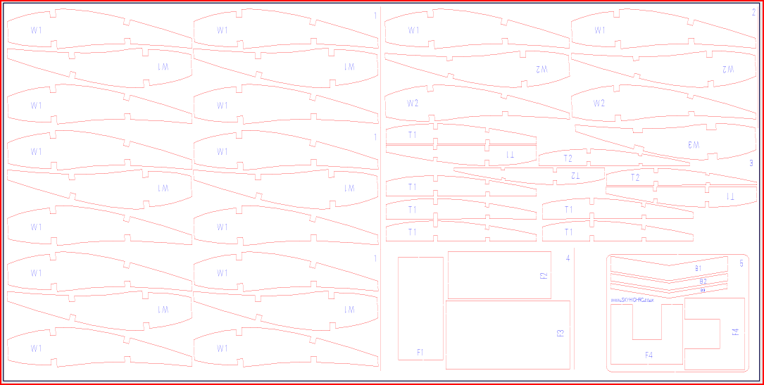 Wizard of Oz  ~ 48" RC Slope Soarer glider ~ Laser-cut Balsa Wing/Tail RIB SET