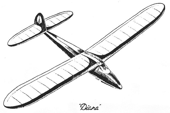 Frog Diana - 36in Vintage Model Glider Laser Cut Balsa Wing & Tail RIB Set ONLY