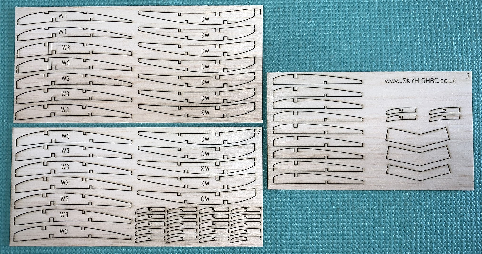 Aiglet ~ 47" Nordic A/1 towline glider ~ Laser-cut Balsa Wing & Tail RIB SET