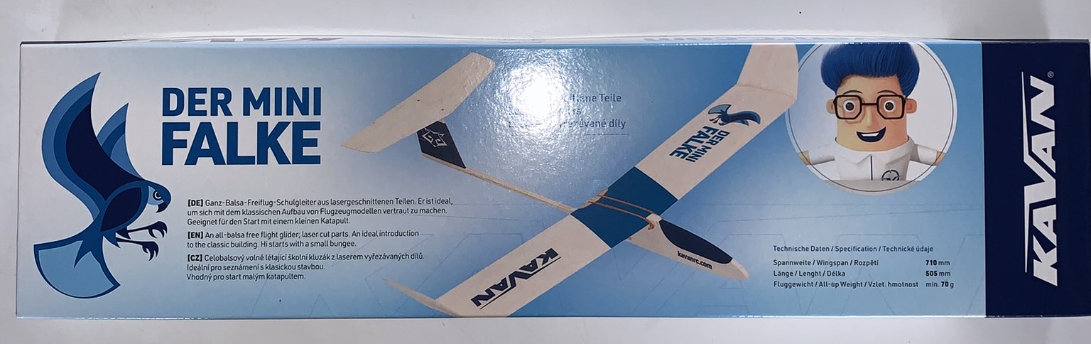 Kavan Mini Falke - Free flight Glider Kit - wing span 710mm