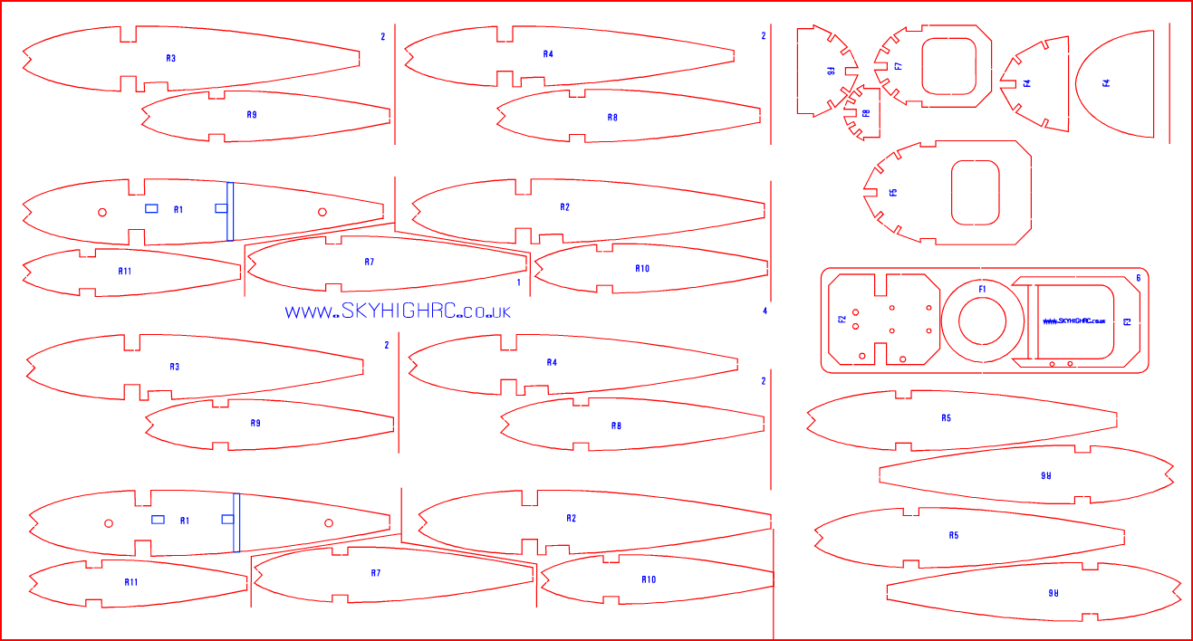 Avanti - Classic 60" RC pattern model ~ Laser-cut RIB & Former SET