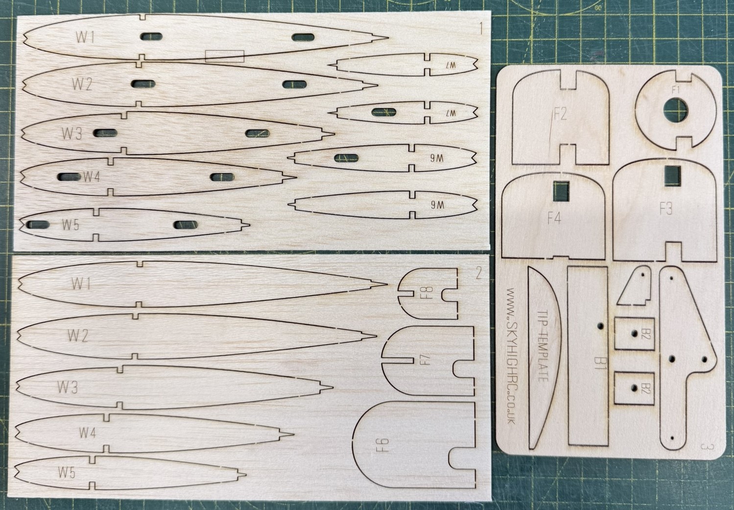 KK Skystreak 26 - Control Line Model ~ Laser-cut Balsa Wing RIB & Former SET