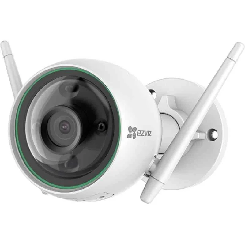 EZVIZ C3N Full HD 1080P IP67 White Wi-Fi Outdoor Home Security Camera with Colored Night Vision & MicroSD Card Slot Upto 256GB by Hikvision