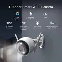 EZVIZ C3N Full HD 1080P IP67 White Wi-Fi Outdoor Home Security Camera with Colored Night Vision & MicroSD Card Slot Upto 256GB by Hikvision