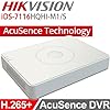 16-ch 1080p Mini 1U H.265 AcuSense DVRiDS-7116HQHI-M1/S