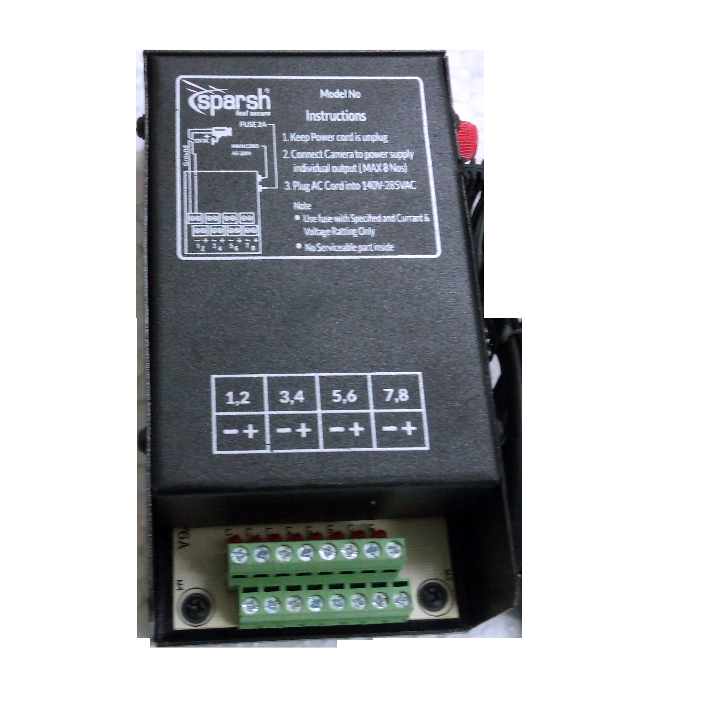 8 Channel SMPS CAMERA SUPPLY 12 VOLT 8AMP