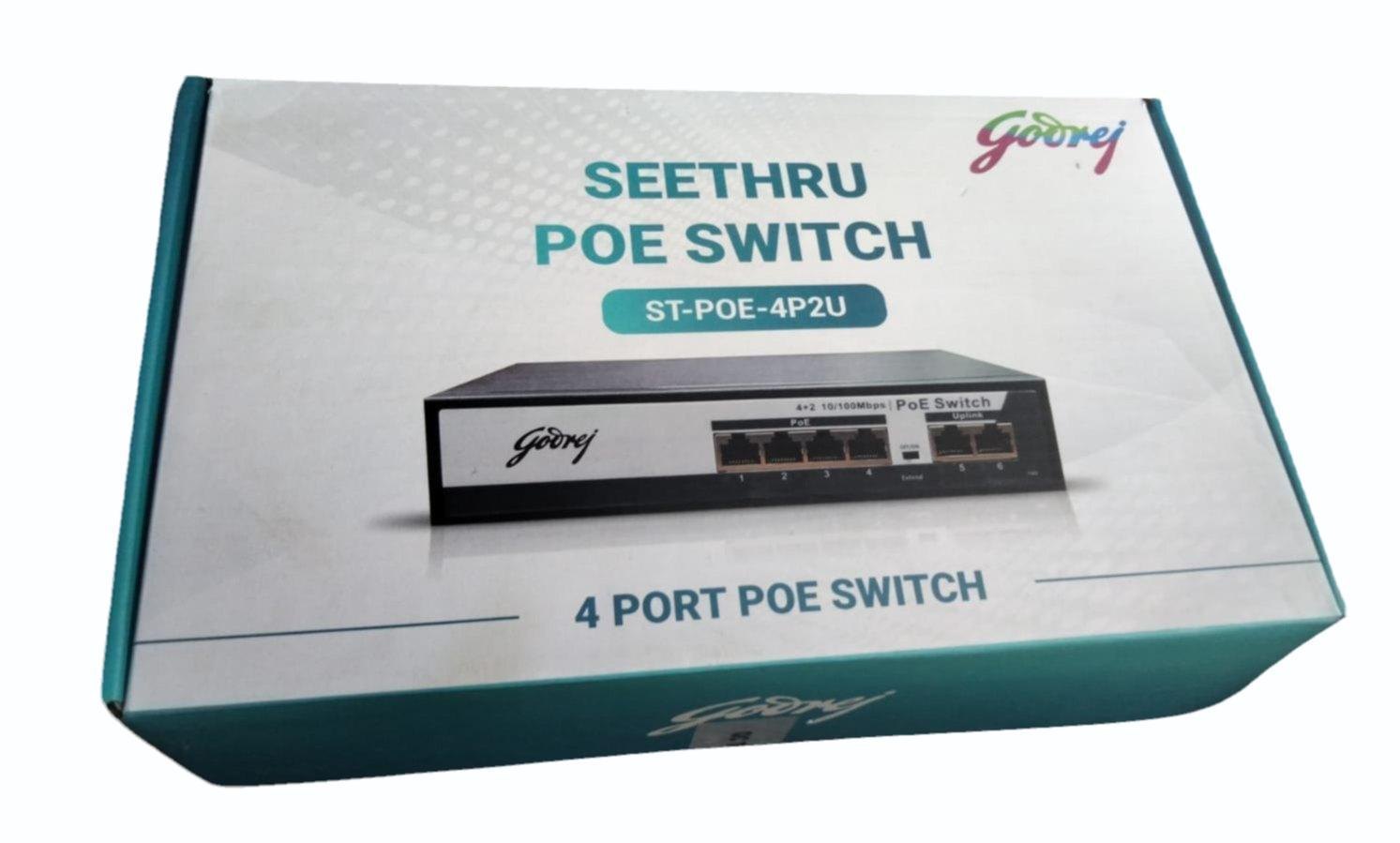 Godrej 4 Port PoE Switch (Non Giga) – ST-POE-4P2U