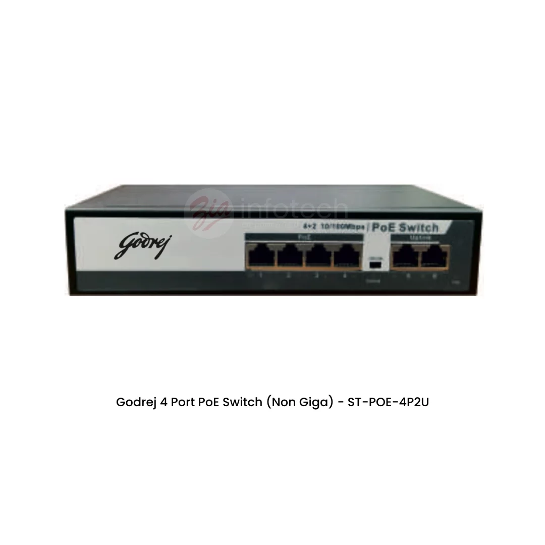 Godrej 4 Port PoE Switch (Non Giga) – ST-POE-4P2U