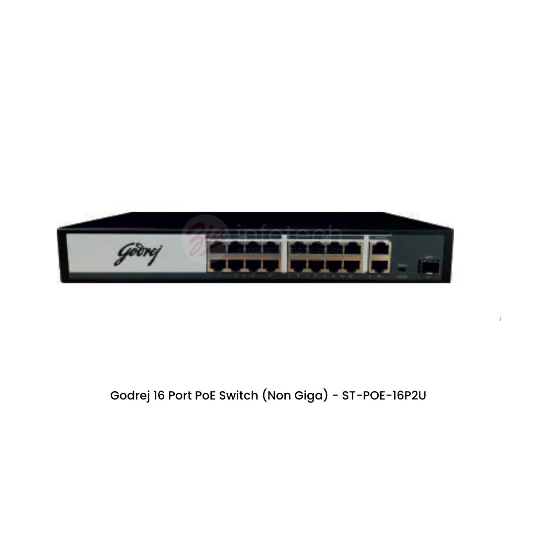 Godrej 16 Port PoE Switch (Non Giga) – ST-POE-8P2U1S