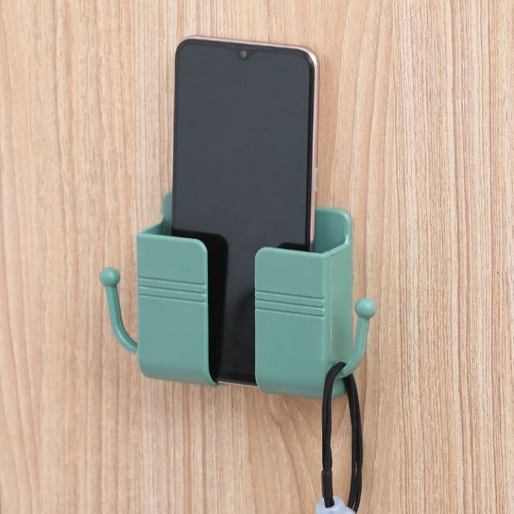 5 Pcs Wall Mounted Mobile Phone Charging Organizer Remote Control Storage Box Multifunction Stand Rack