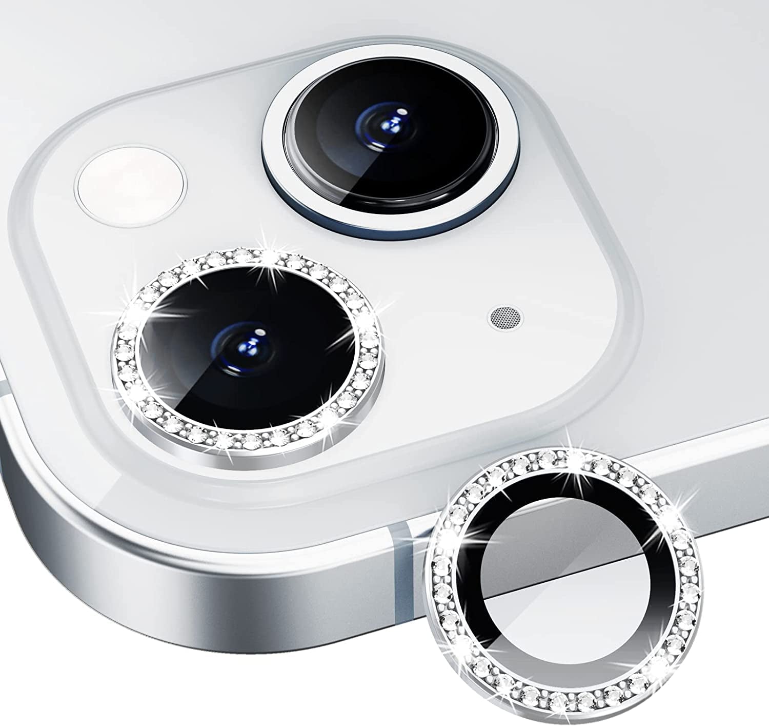 Iphone 13/Iphone 13 Mini Diamond Stone Camera Ring Glass