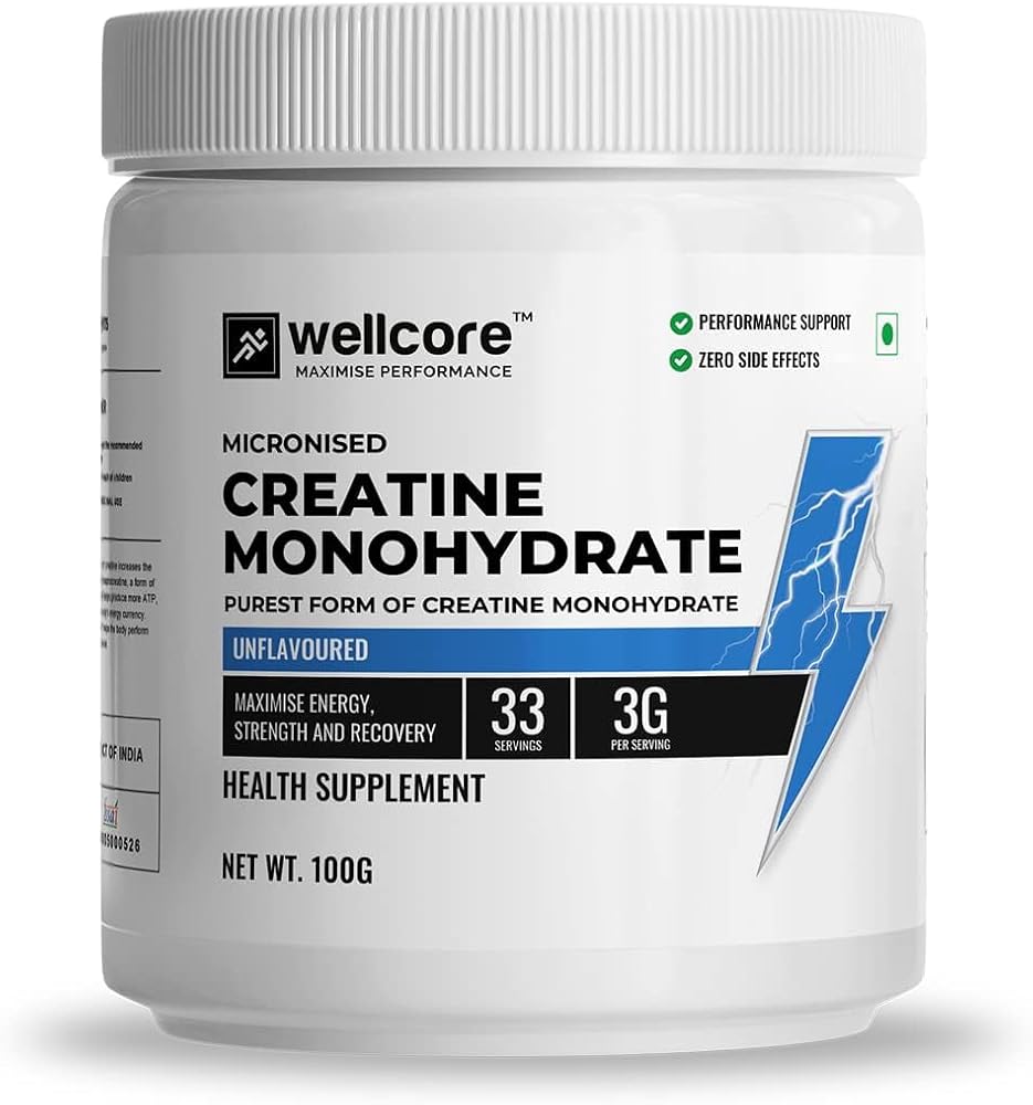 Creatine Monohydrate Powder -Wellcore - Pure Micronised Creatine Monohydrate (Fruit Fusion Enhanced Muscle)