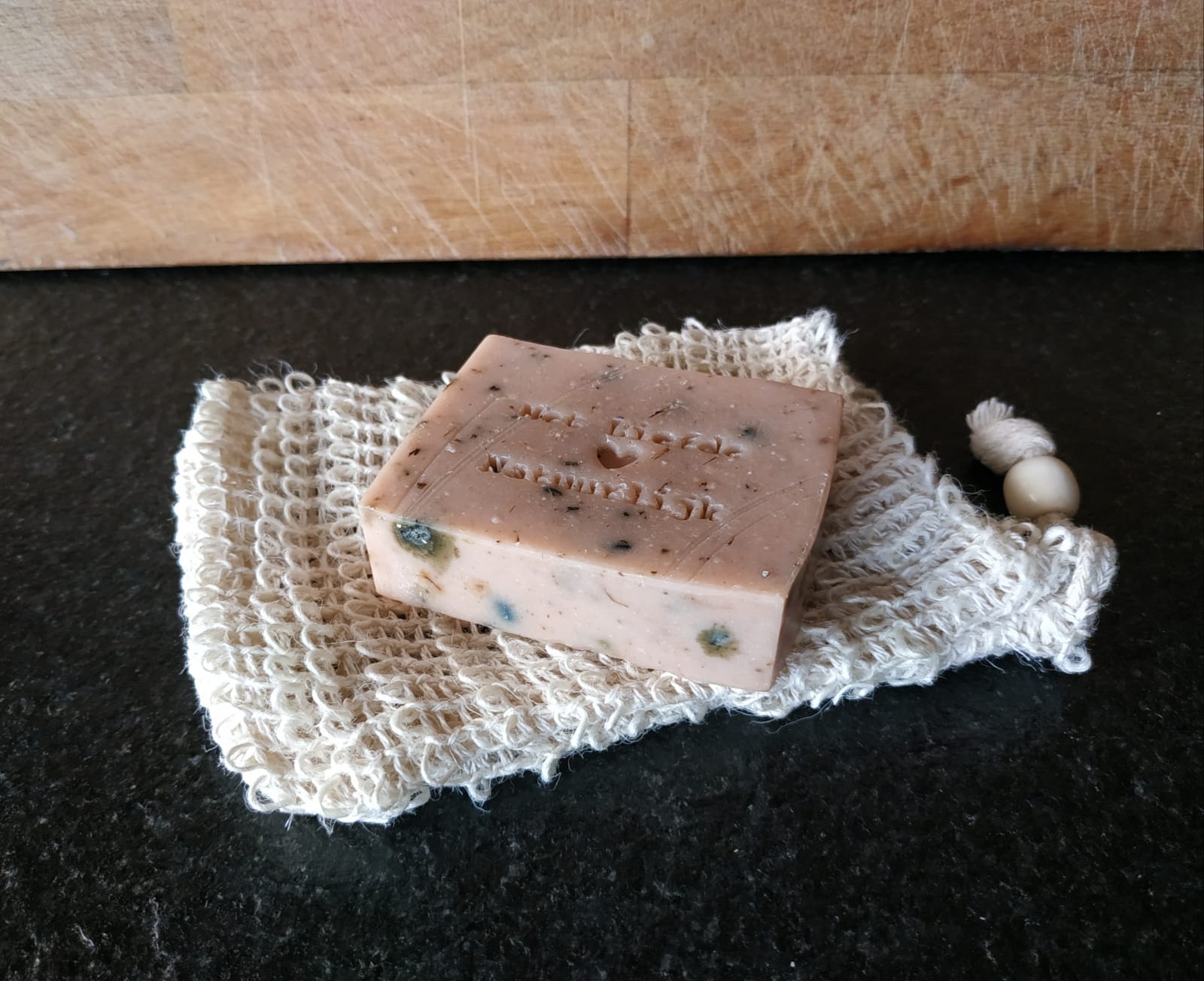 Katoenen scrub zeepzakje