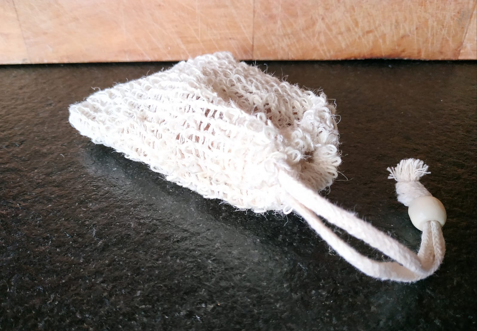 Katoenen scrub zeepzakje