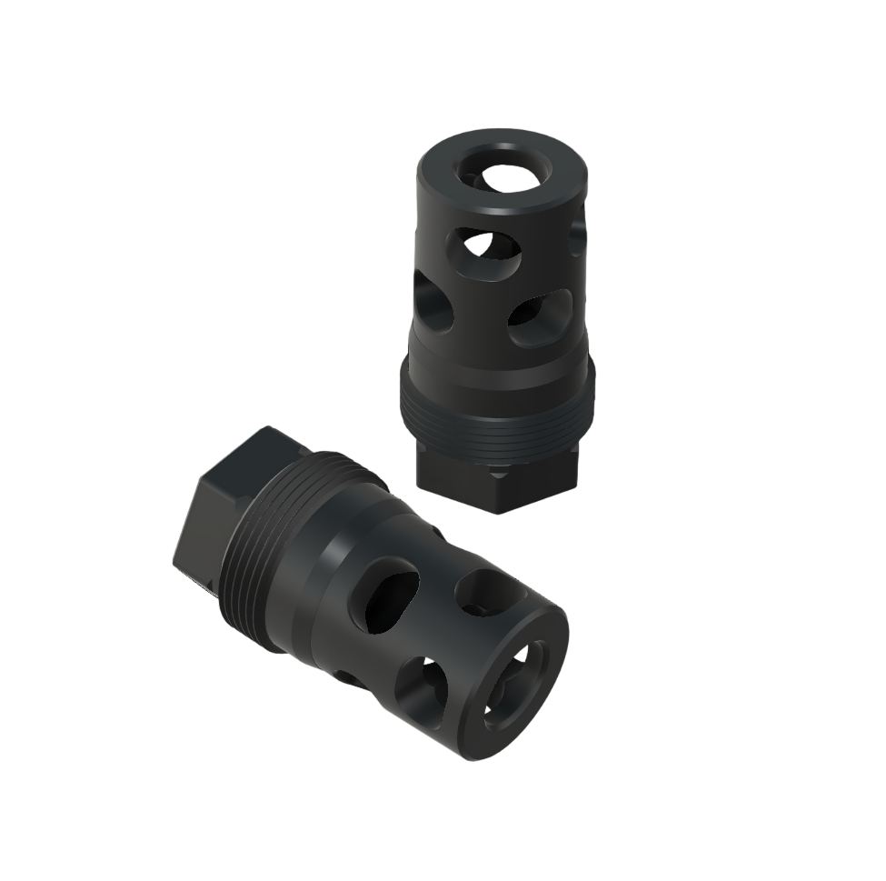 Compact Muzzle Brake (1/2-28, 9mm bore) Plan-B Suppressor Mount