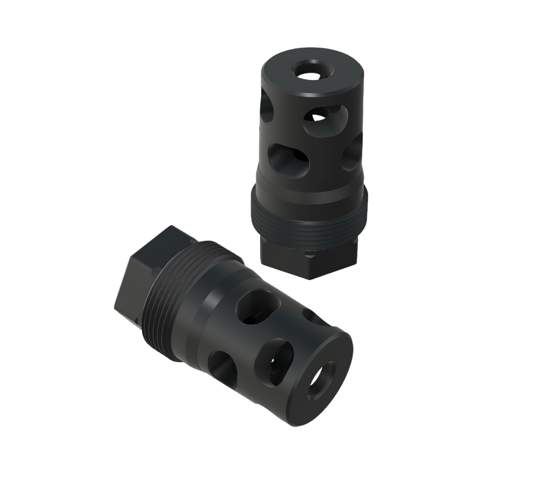 Compact Muzzle Brake (1/2-28, 5.56 bore) Plan-B Suppressor Mount