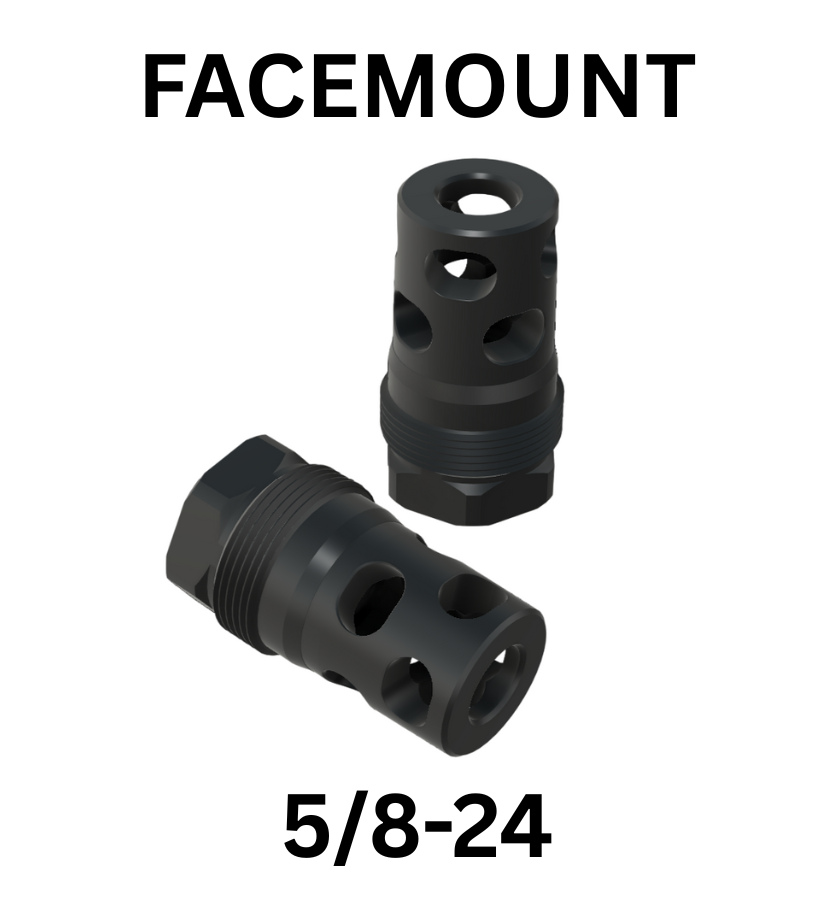 Facemount - Compact Muzzle Brake (5/8-24, 9mm bore) Plan-B Suppressor Mount