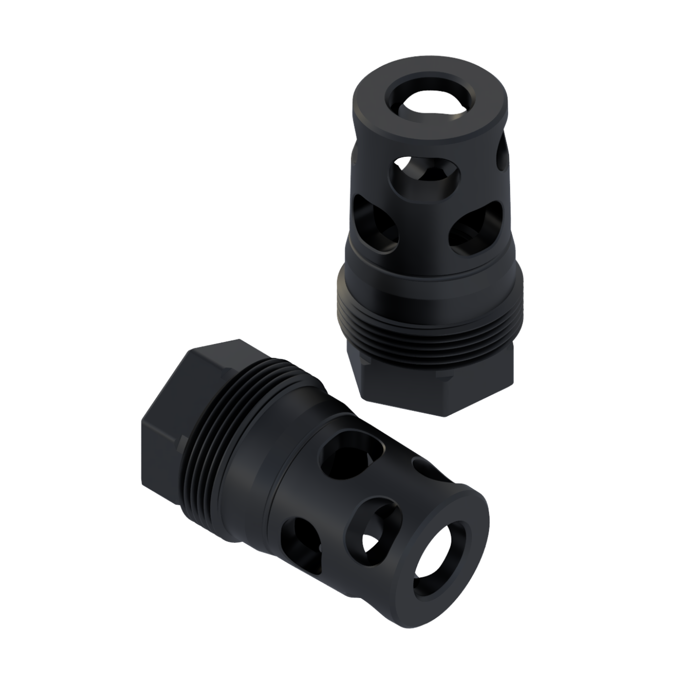 Compact Muzzle Brake (1/2-36, 9mm bore) Plan-B Suppressor Mount