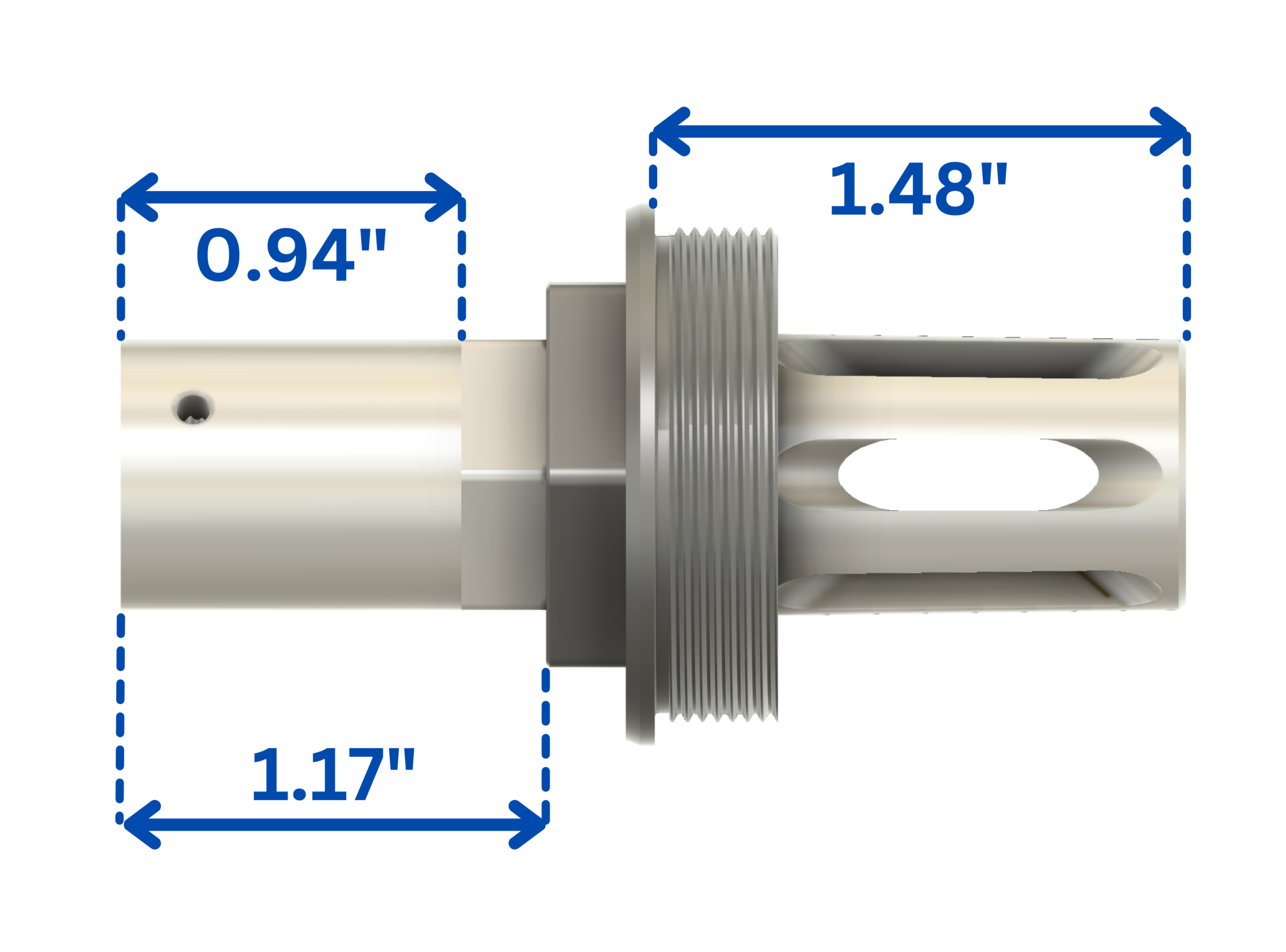 13.7 P&W Extended Flash Hider (1/2-28) Plan-B Compatible Suppressor Mount