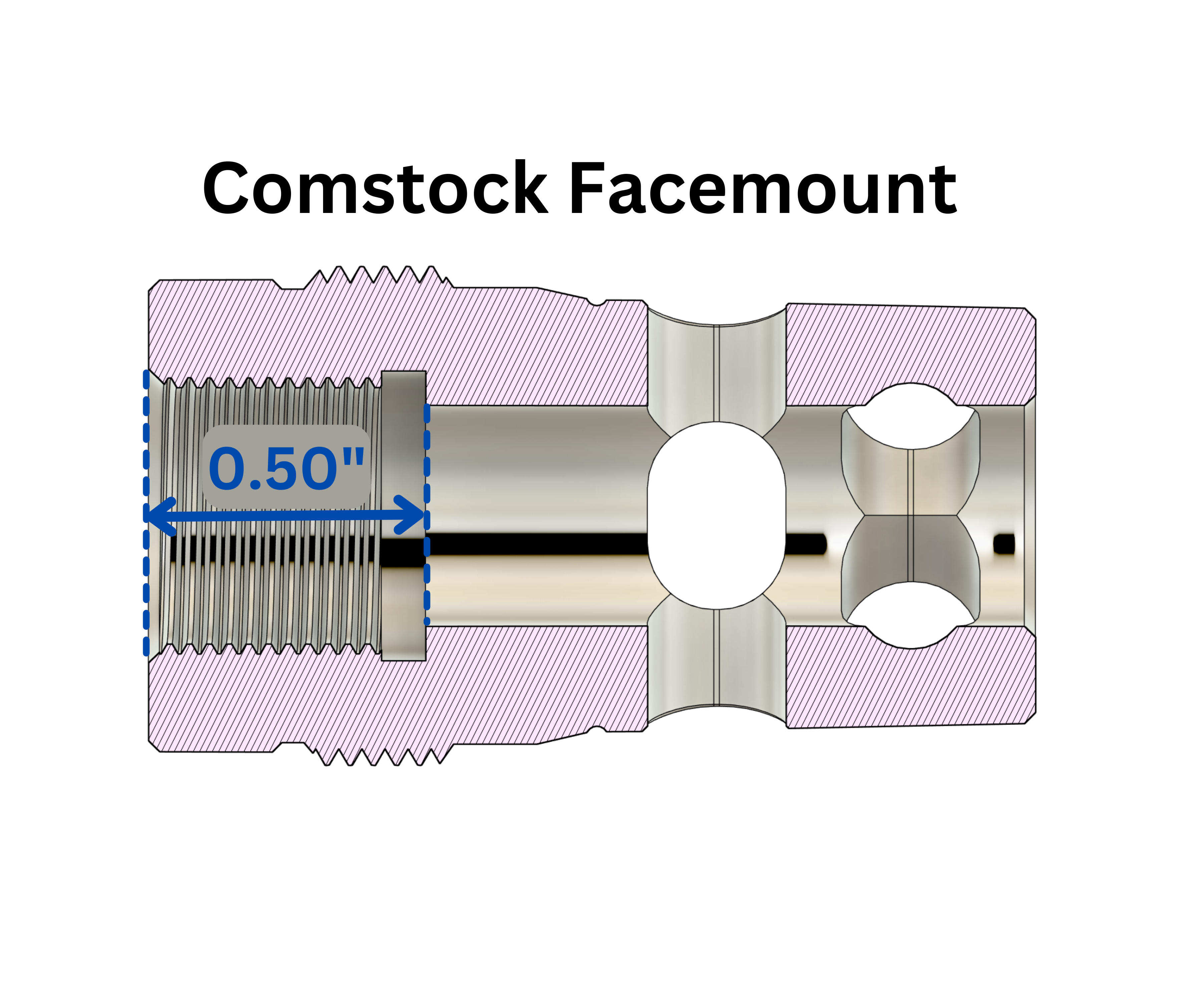 Facemount - Compact Muzzle Brake (1/2-28, 9mm bore) Plan-B Suppressor Mount