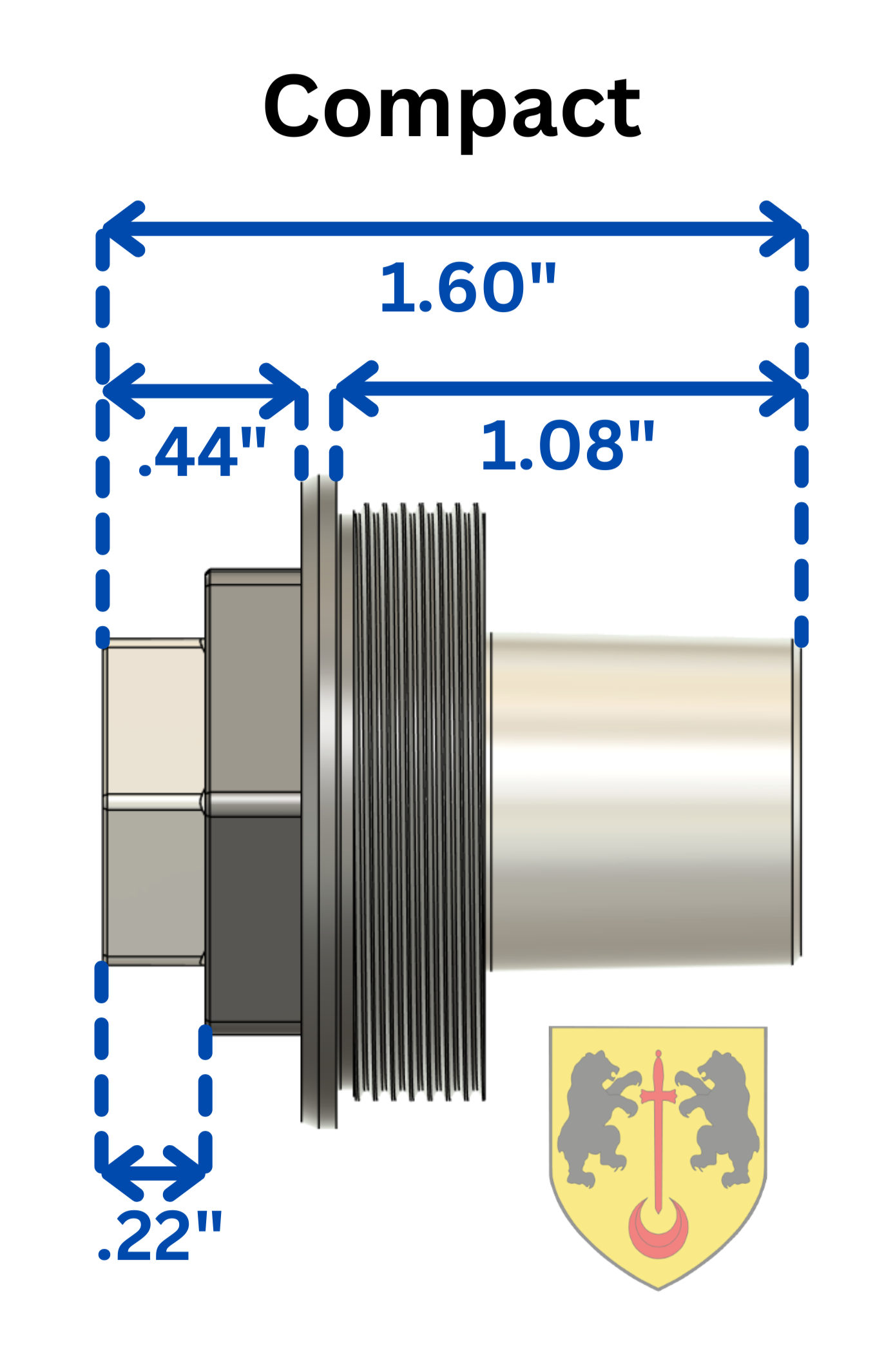 Compact Muzzle Brake (1/2-28, 9mm bore) Plan-B Suppressor Mount