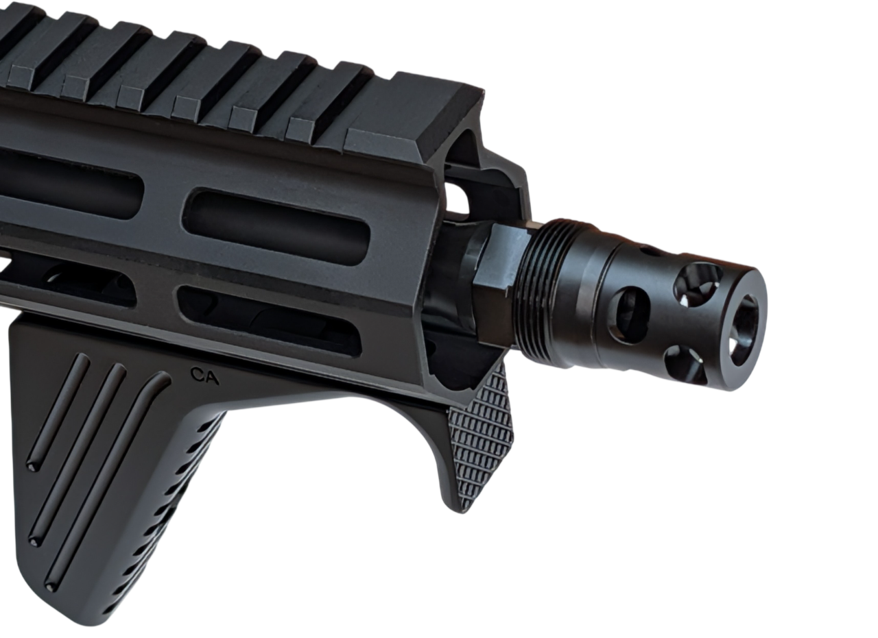 Compact Muzzle Brake (1/2-36, 9mm bore) Plan-B Suppressor Mount