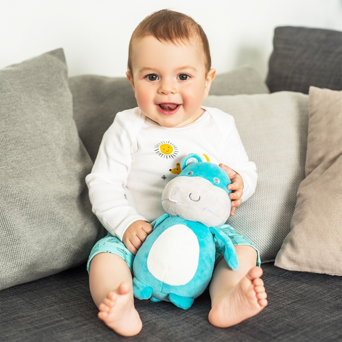 BabyOno barškantis pliušinis žaislas BEGEMOTAS MARSELIS