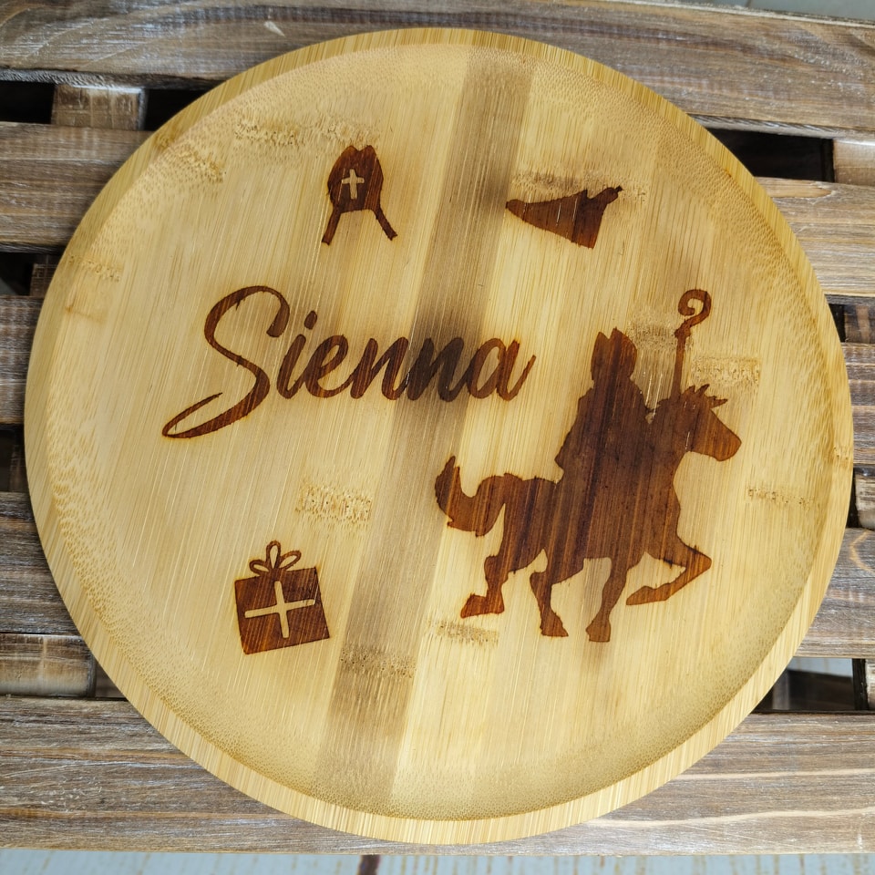 Houten sintbord met naam