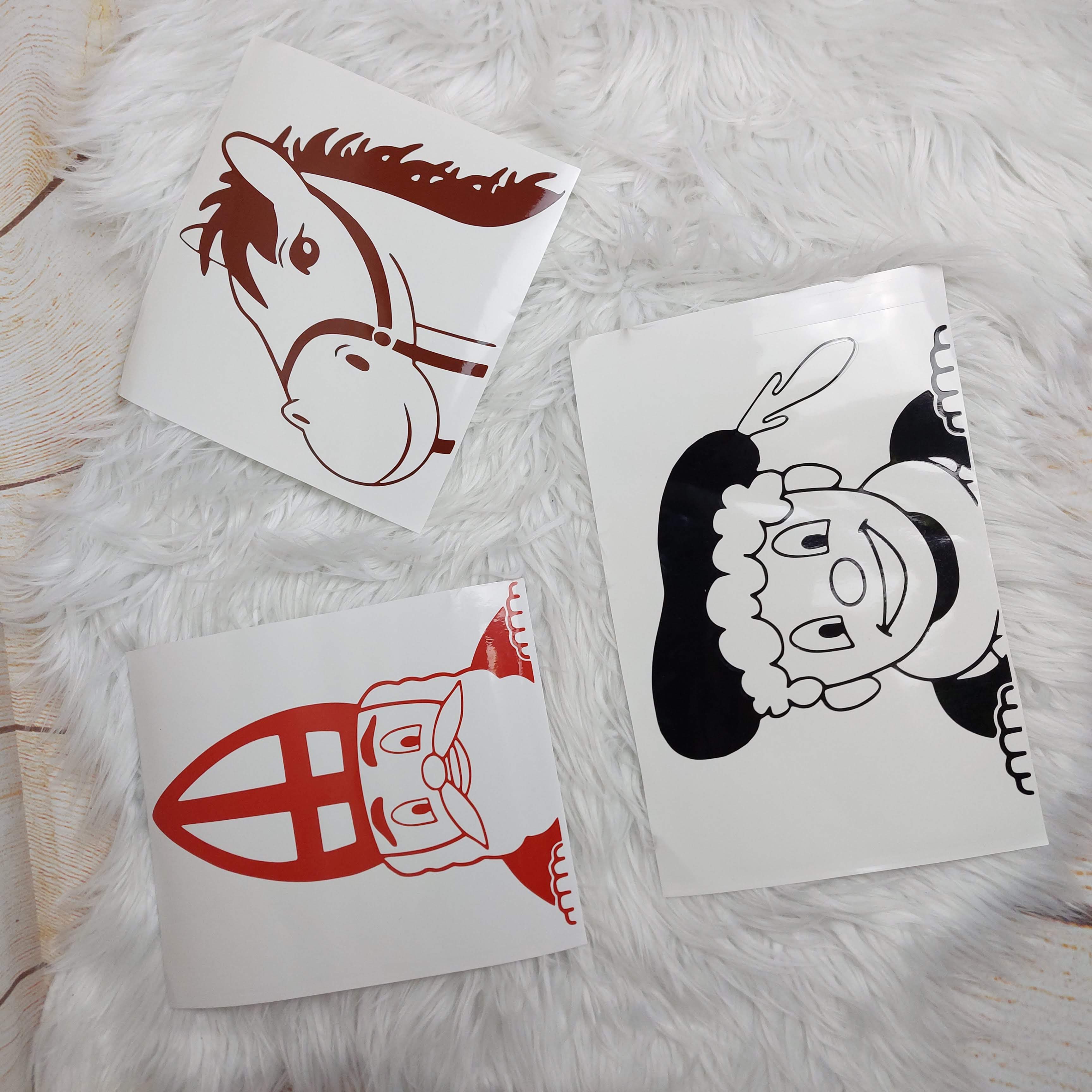 Raamstickers: Sint en Piet