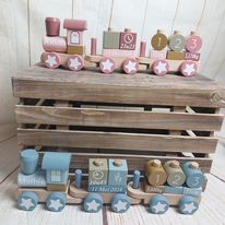 Houten geboortetreintje
