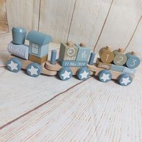 Houten geboortetreintje