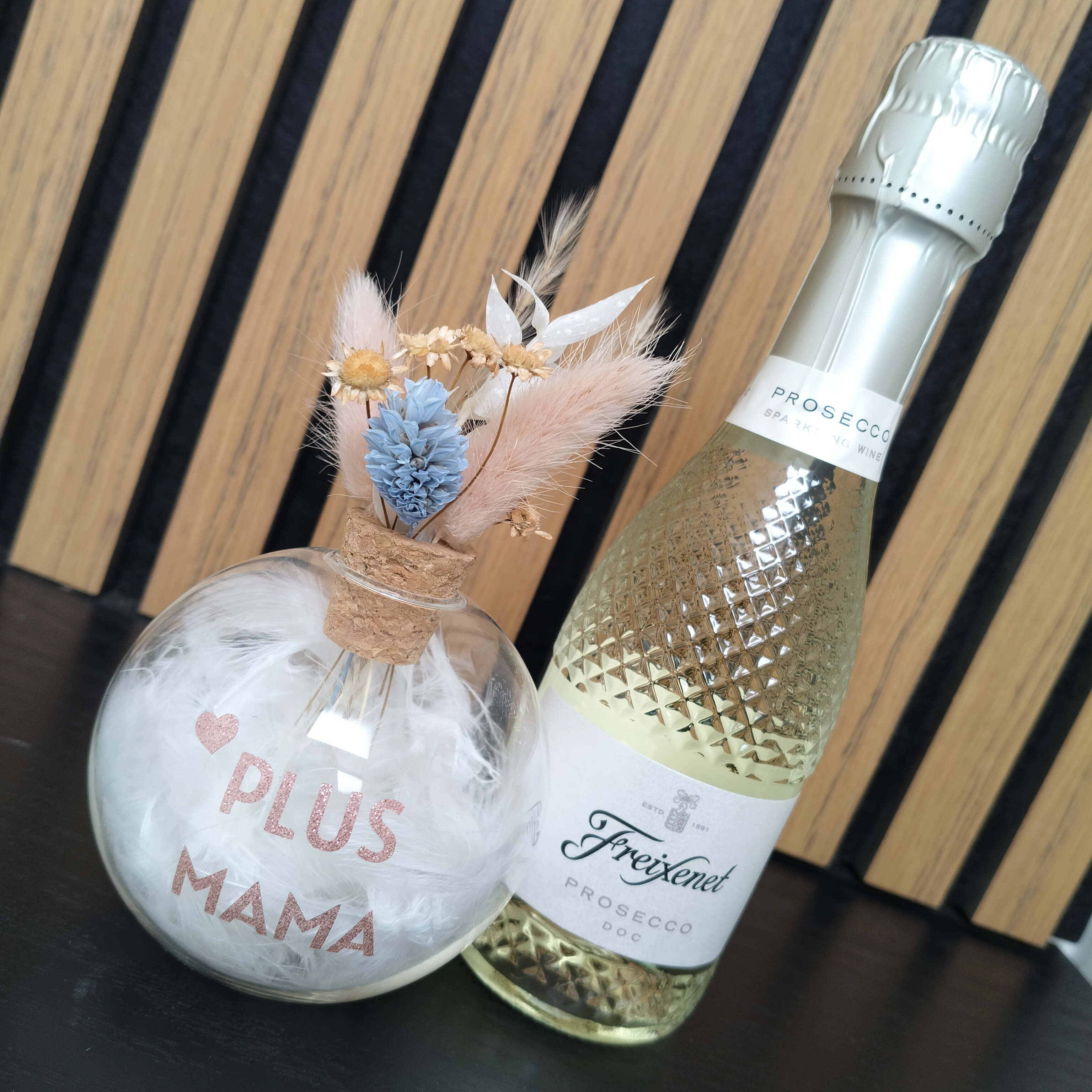 Vaasje droogbloemen "Plusmama"