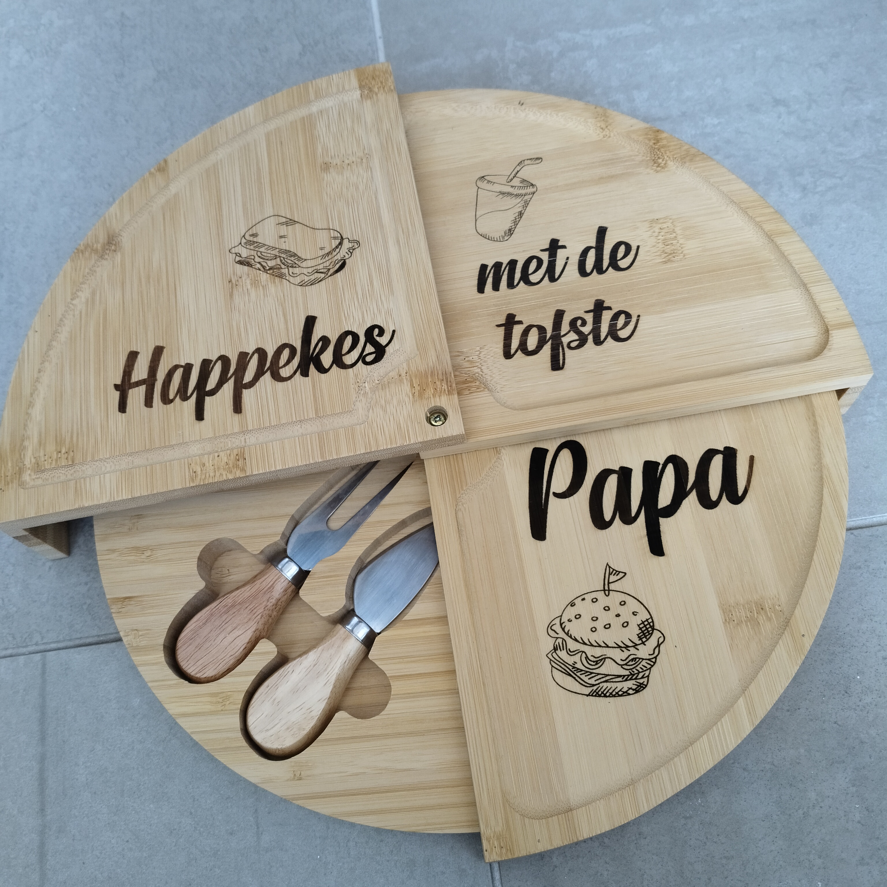 Hapjesplank / kaasplank met lasergravure