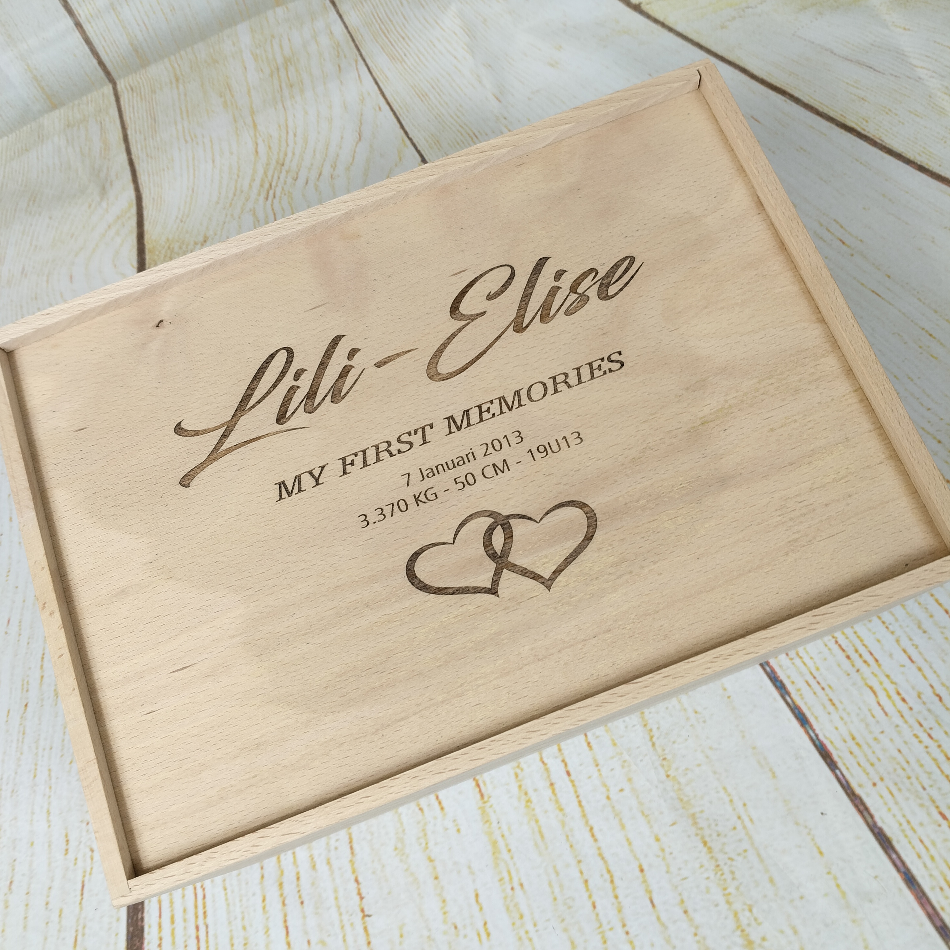 Memorybox met schuifdeksel