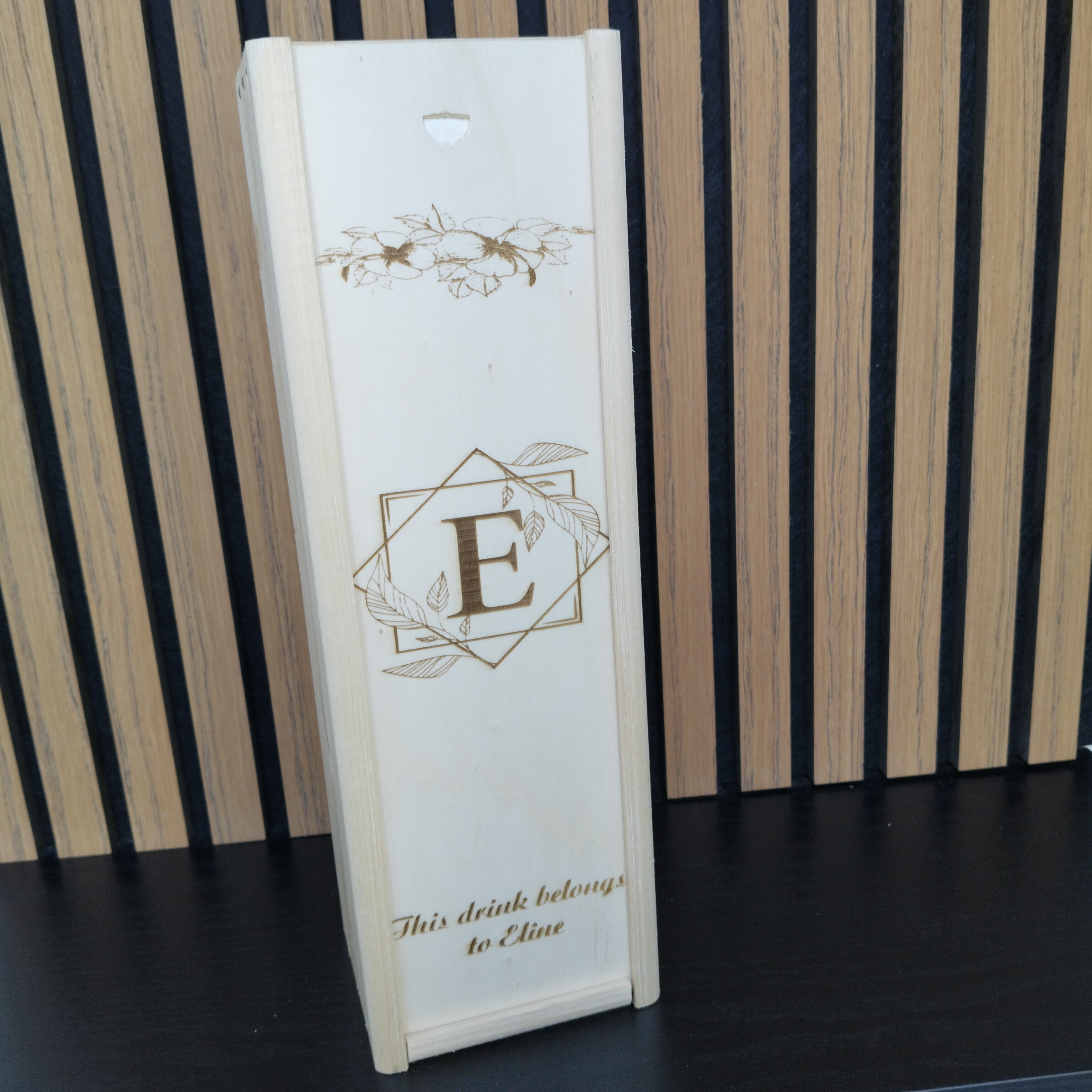 Wijnkist met lasergravure