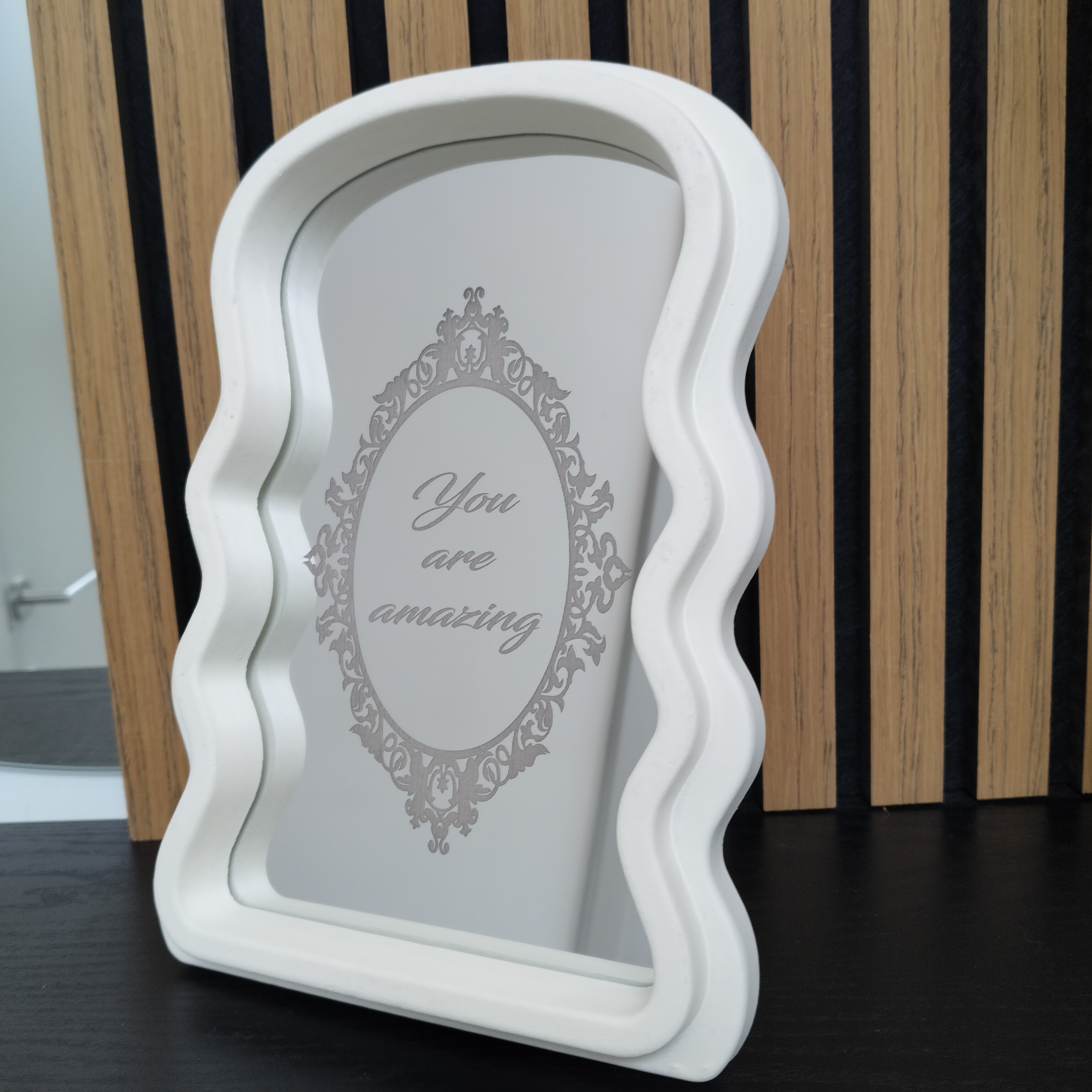 Spiegel met lasergravure